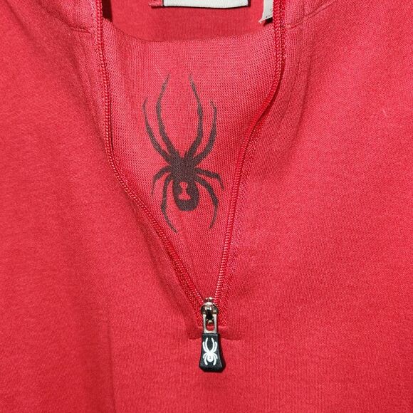 Spyder Red 3/4 Zip Long Sleeve Shirt Women 14 Ski Winter Cotton - Picture 7 of 11